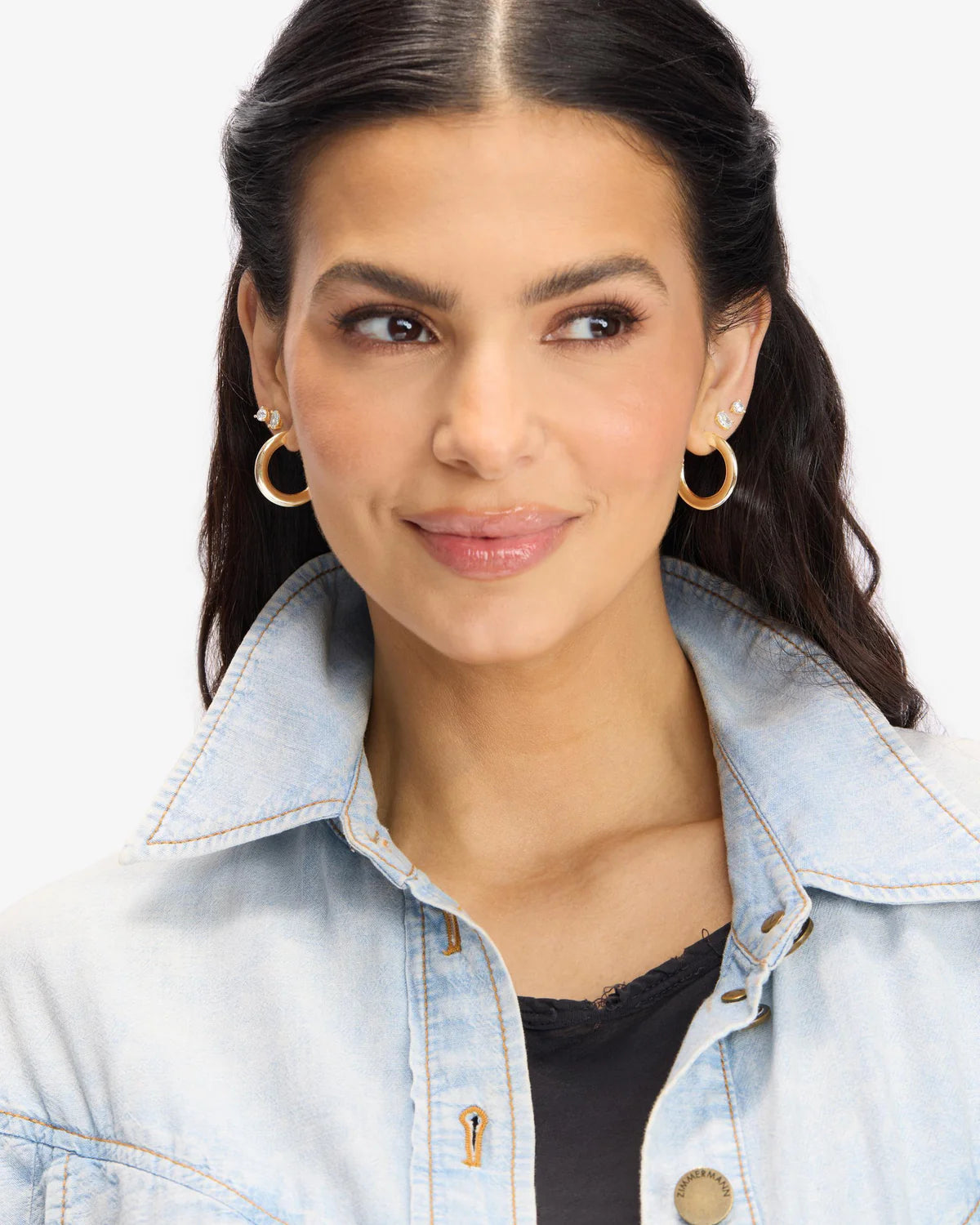 Melinda Maria Beacon Hoops 1' in Gold