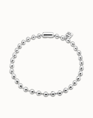 UNODE50 Short Beaded Silver Necklace with Padlock