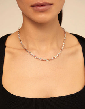 Uno De 50 Cadena 9 Silver Necklace