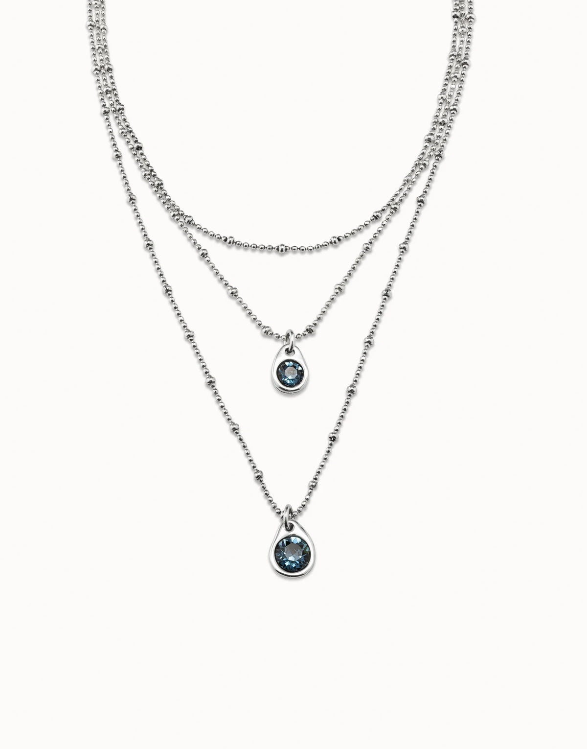 Uno De 50 Multi Strand Chain Pendant Necklace with Crystal
