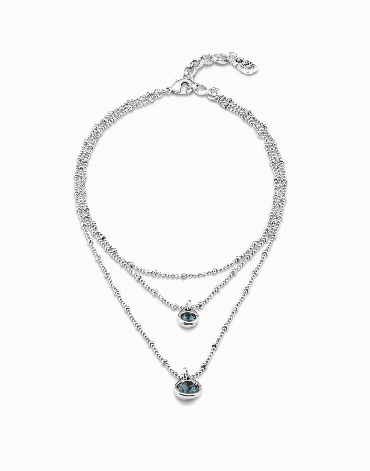 Uno De 50 Multi Strand Chain Pendant Necklace with Crystal