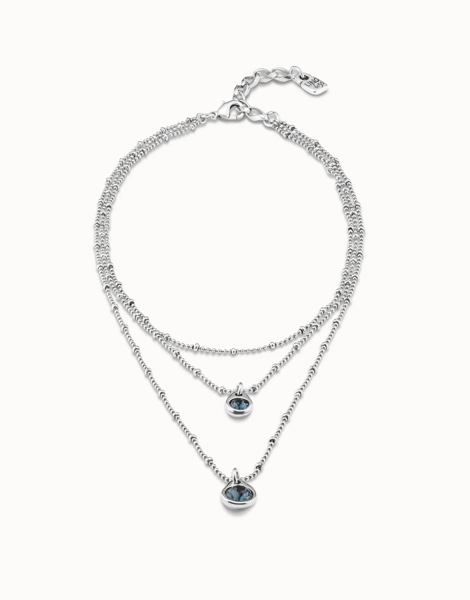 Uno De 50 Multi Strand Chain Pendant Necklace with Crystal