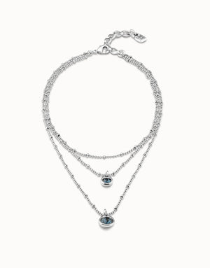 Uno De 50 Multi Strand Chain Pendant Necklace with Crystal