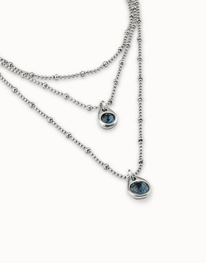 Uno De 50 Multi Strand Chain Pendant Necklace with Crystal