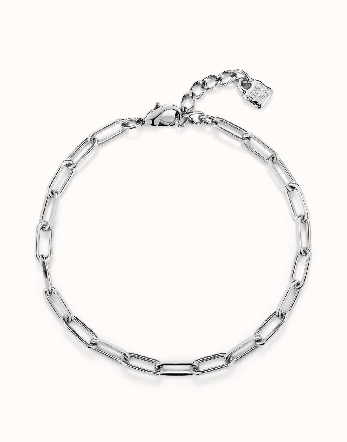 Uno De 50 Ser Valiente Paperchain Link Silver Necklace