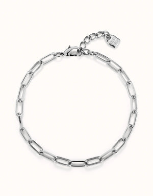 Uno De 50 Ser Valiente Paperchain Link Silver Necklace