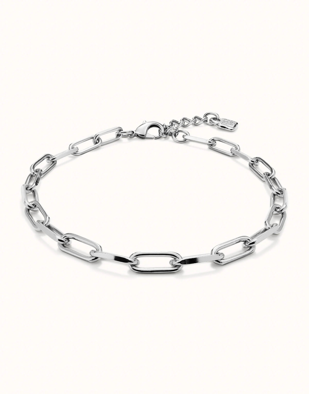 Uno De 50 Ser Valiente Paperchain Link Silver Necklace