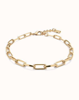 Uno De 50 Ser Valiente Paperchain Link Gold Necklace