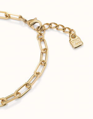 Uno De 50 Ser Valiente Paperchain Link Gold Necklace