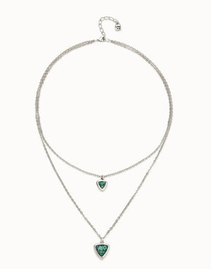 UNODE50 Multi-layer Pendant Necklace with Green Crystal 