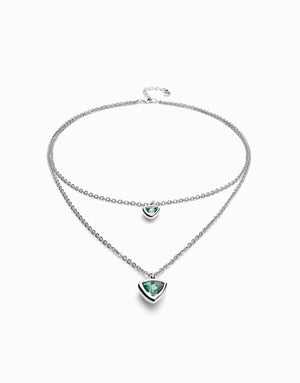 UNODE50 Multi-layer Pendant Necklace with Green Crystal