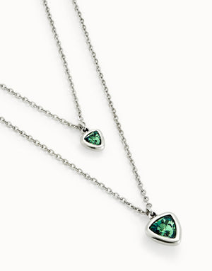 UNODE50 Multi-layer Pendant Necklace with Green Crystal