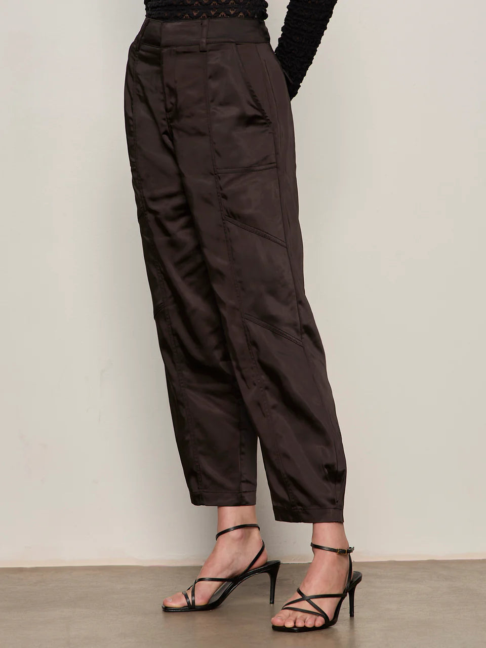 Sanctuary Sahara Satin Tappered Black Pant