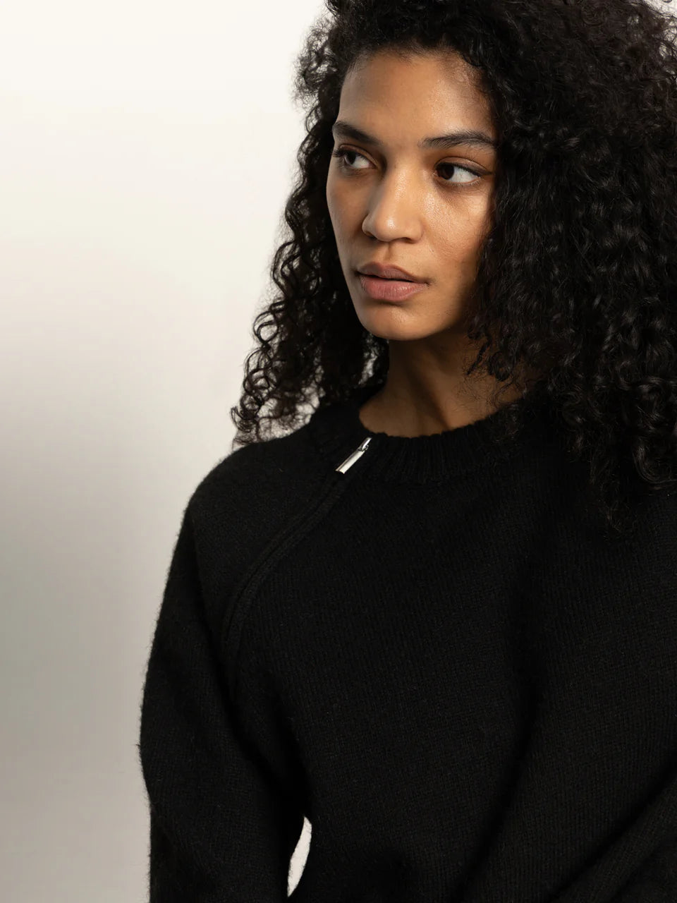 Sanctuary Zip It Black Sweater