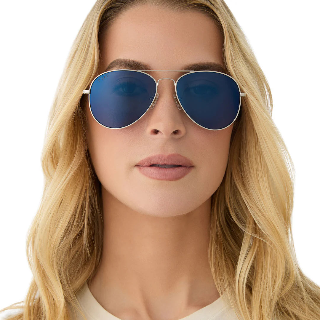 DIFF Cruz Silver + Midnight Mirror Polarized Sunglasses