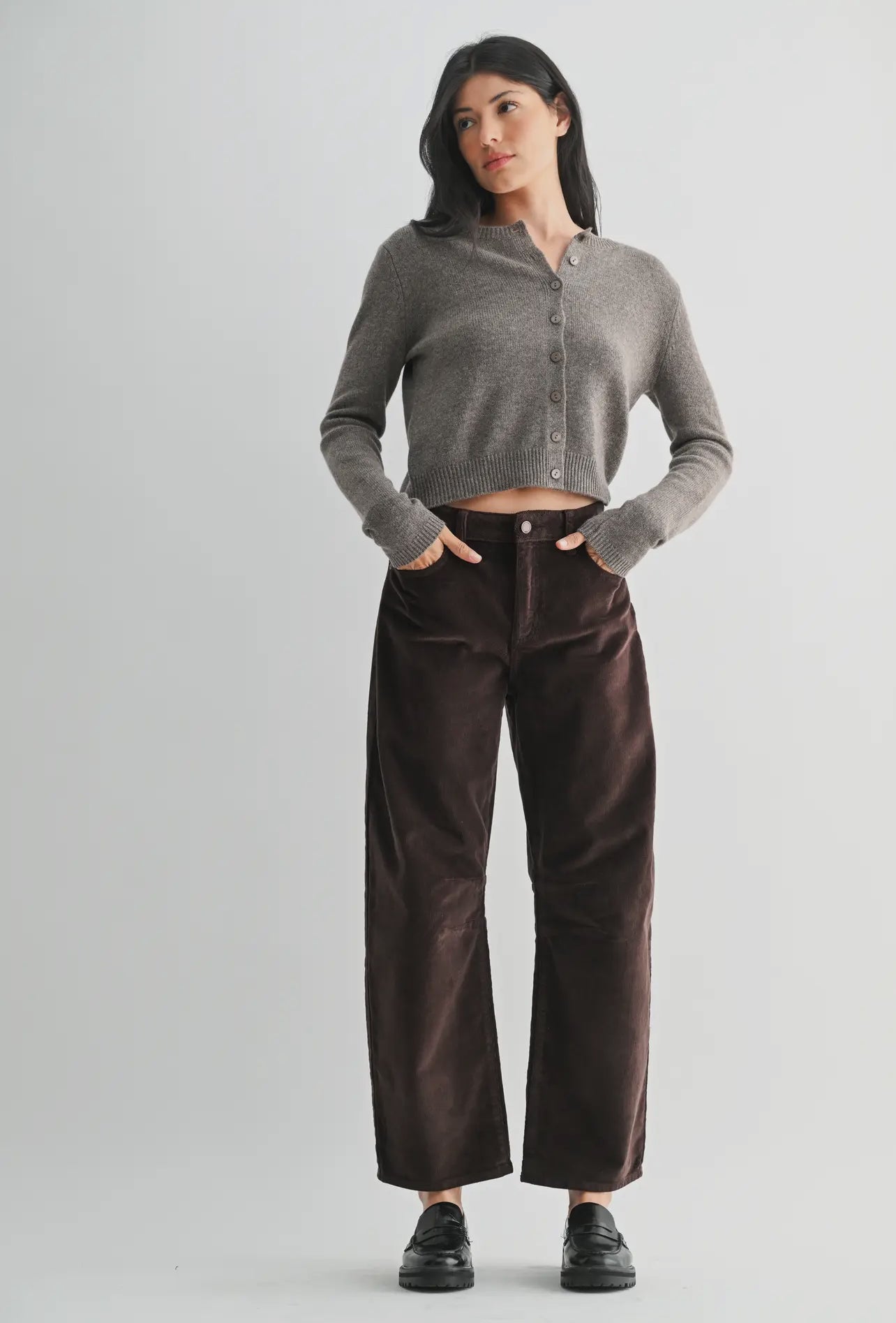 Just Black Denim Corduroy Barrel Jean