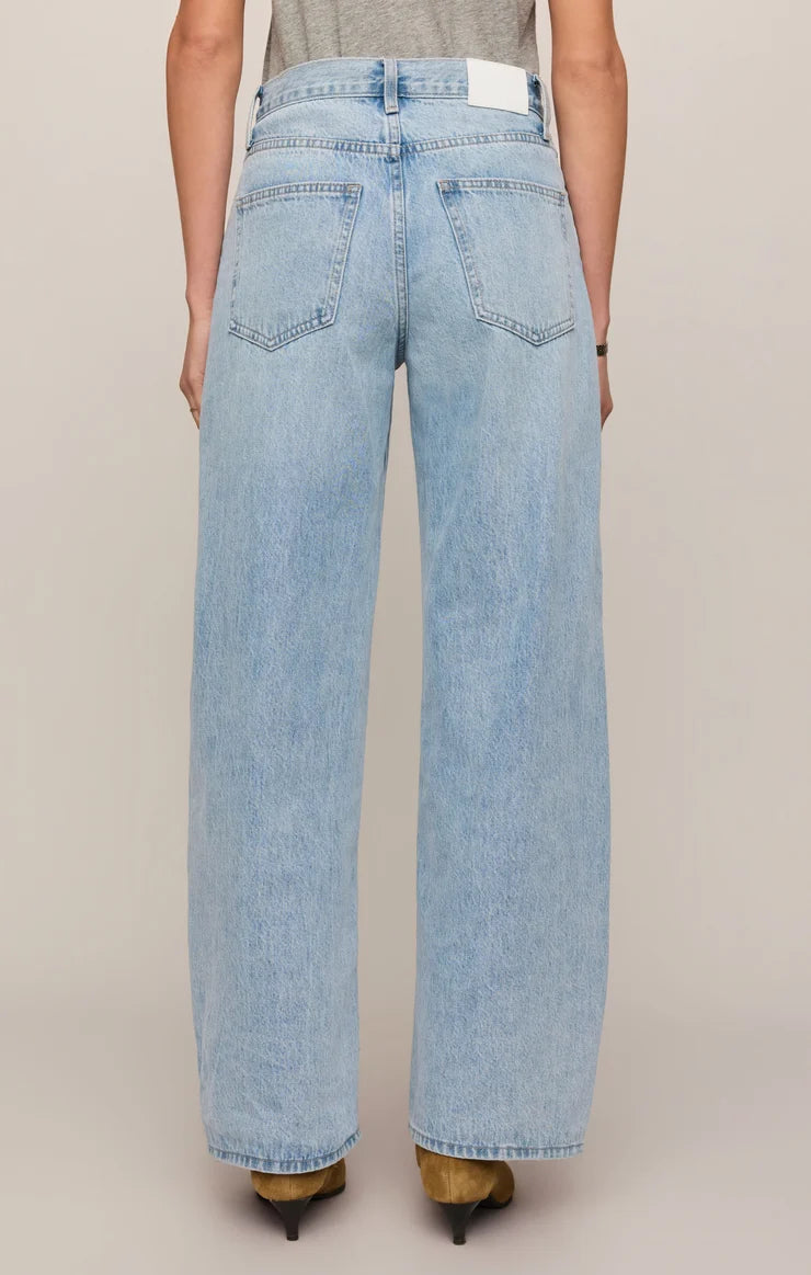Z Supply The Show Off High Rise Bowed Denim in Indigo Bloom