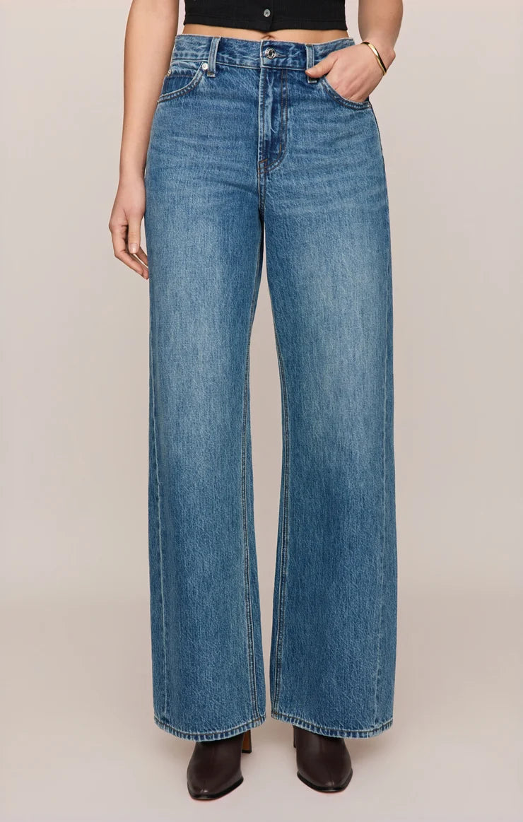 Z Supply The Head Turner High Rise Wide Leg Jean in Hush