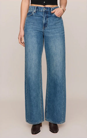Z Supply The Head Turner High Rise Wide Leg Jean in Hush