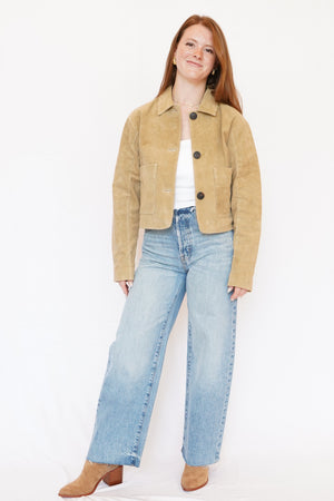 Blank NYC Suede Crop Jacket in Cinnamon Crunch