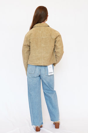 Blank NYC Suede Crop Jacket in Cinnamon Crunch