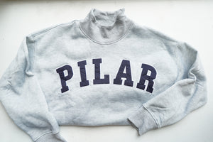 PILAR Grey Mockneck Sweatshirt