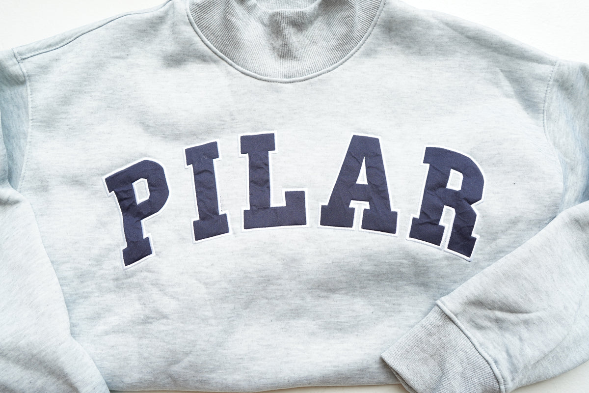 PILAR Grey Mockneck Sweatshirt