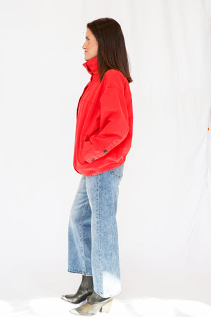 Pistola Liberty Red Funnel Neck Jacket in Negroni