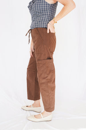 Pistola Sabrina Curved Utility Pants in  Brown Lindt