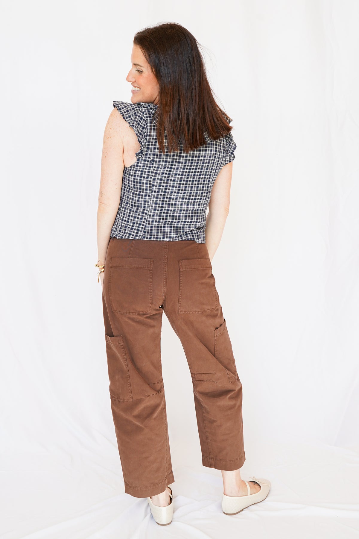 Pistola Sabrina Curved Utility Pants in  Brown Lindt
