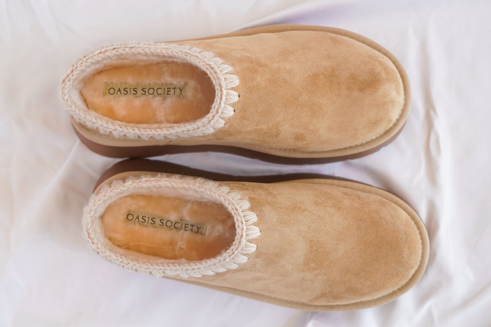 The Brandi Platform Slipper Mule in Almond