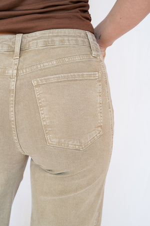 KUT Meg High Rise Wide Leg Side Panel Jean in Milk Tea
