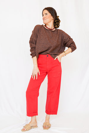Pistola Tori Barrel Pants in Negroni Red