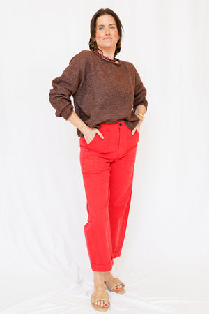 Pistola Tori Barrel Pants in Negroni Red