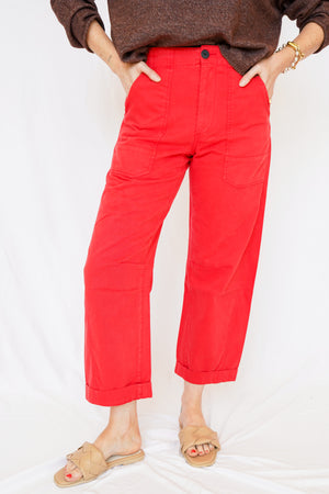 Pistola Tori Barrel Pants in Negroni Red