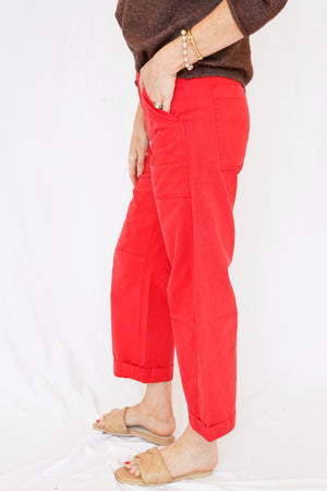 Pistola Tori Barrel Pants in Negroni Red