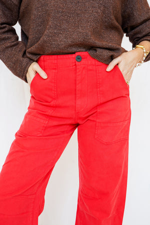 Pistola Tori Barrel Pants in Negroni Red