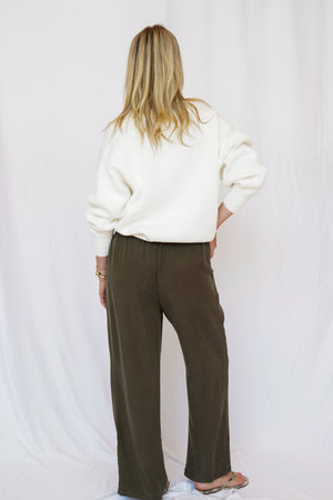 Pistola Nika Heavy Weight V-Neck Sweater in Cream