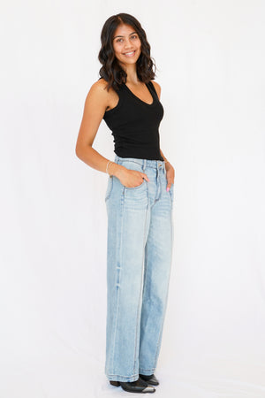 KUT Jodi High Rise Front Princess Seam Pant in Core