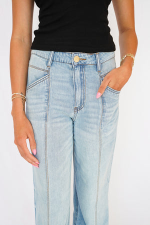 KUT Jodi High Rise Front Princess Seam Pant in Core