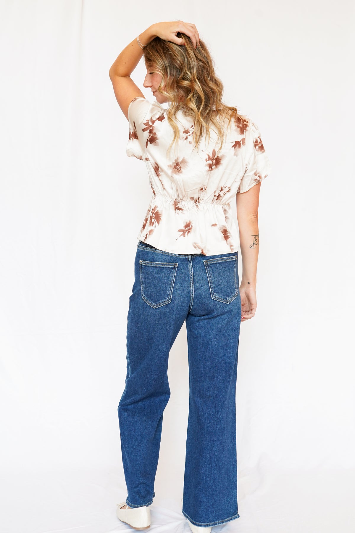 High Rise Wide Leg Dark Denim Jeans