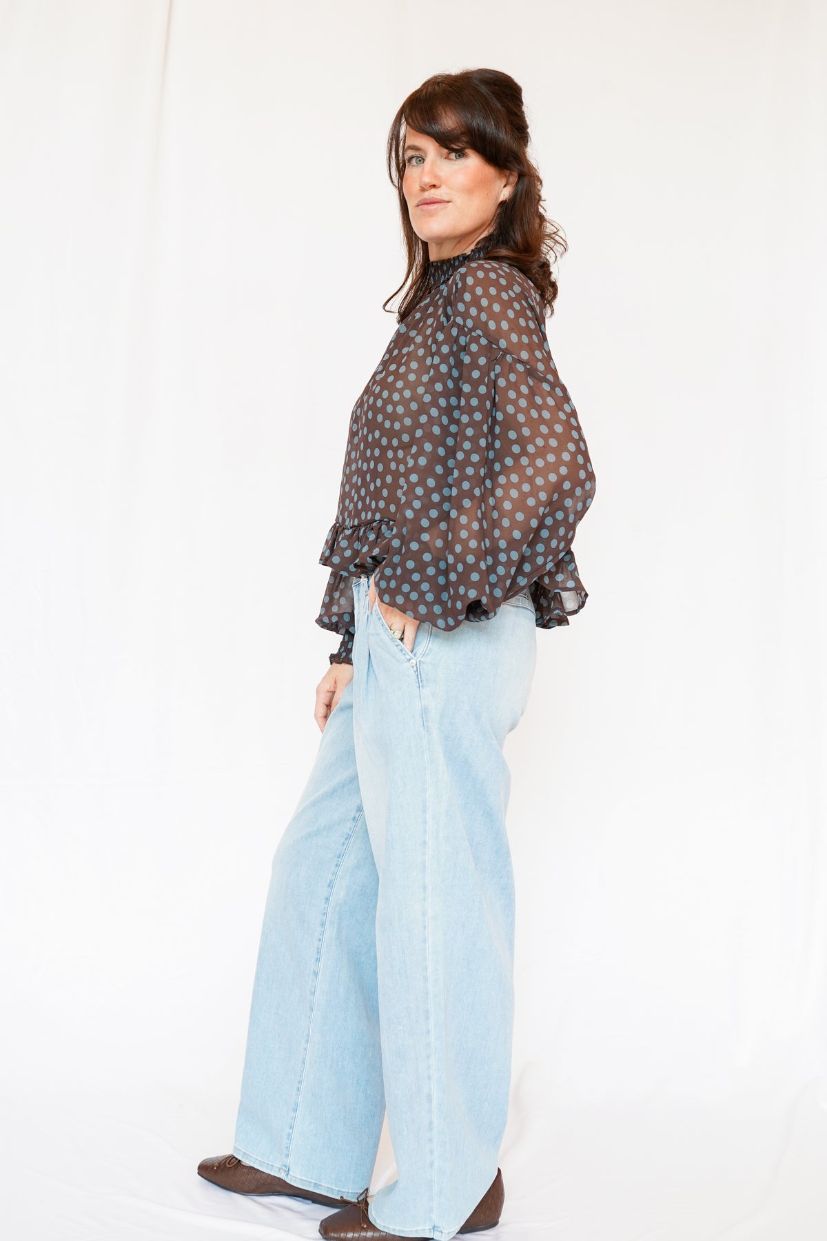 Just Black Denim Pleated Trouser Jeans Lightwash