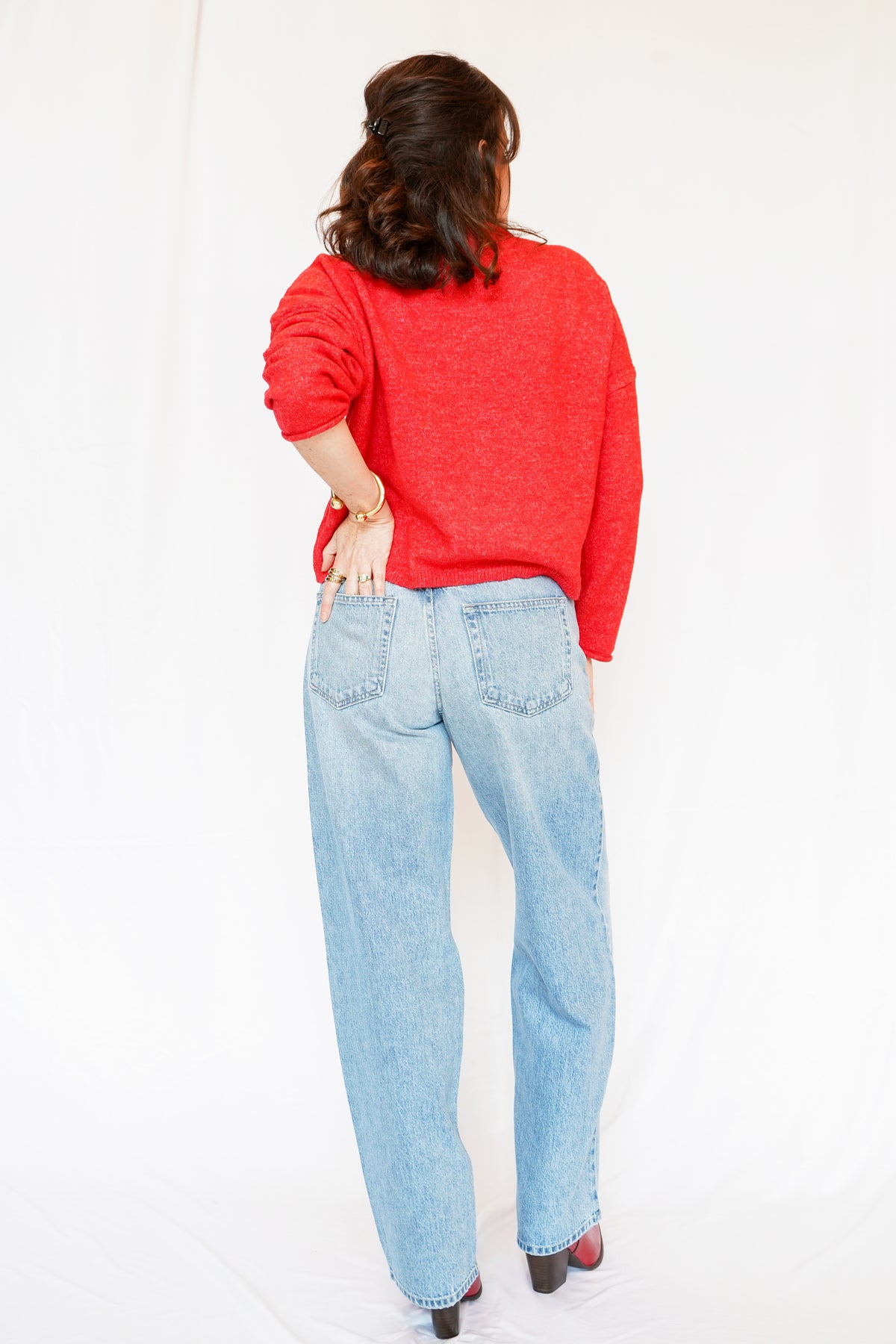 Just Black Denim Baggy Dad Jeans Light Denim