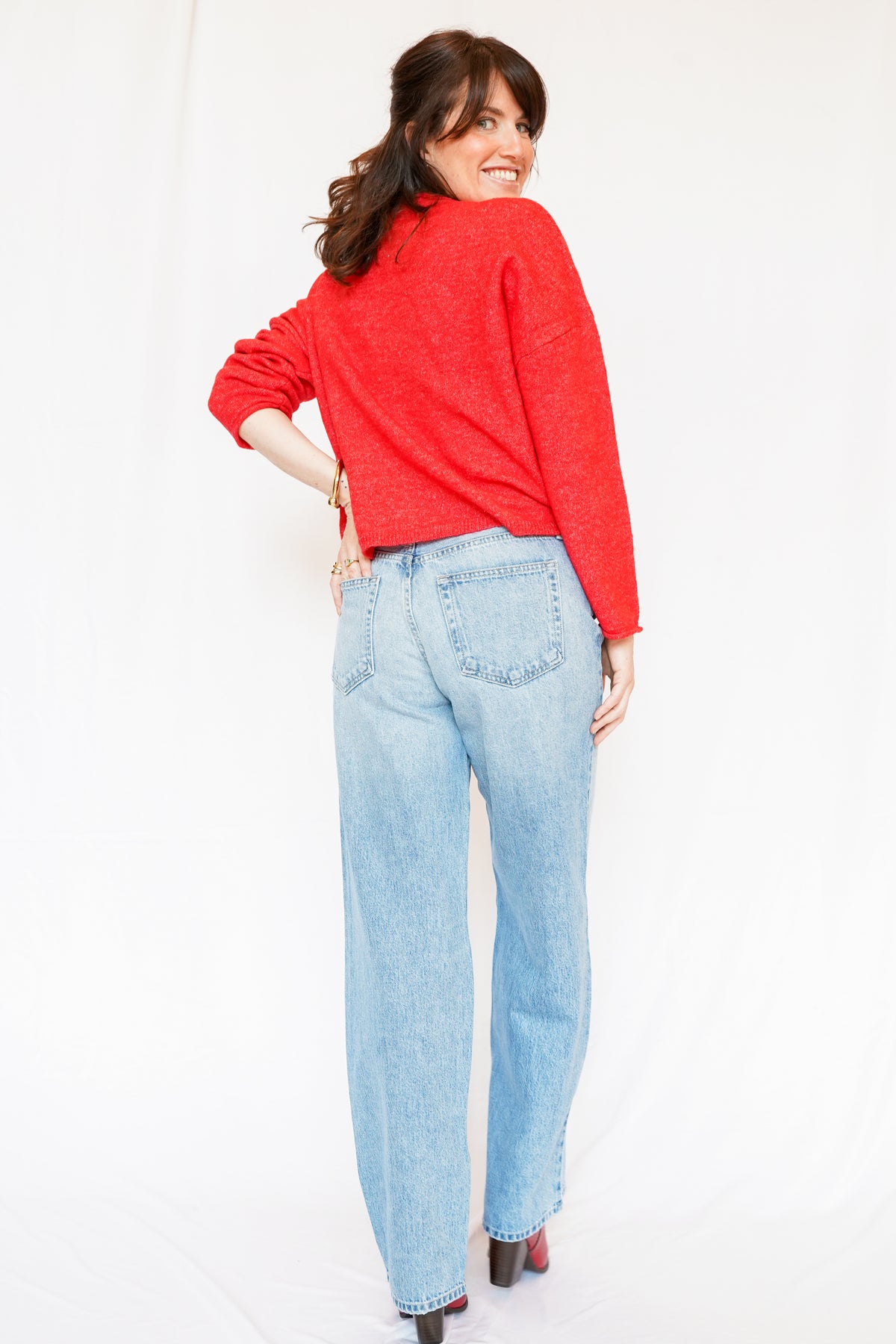 Just Black Denim Baggy Dad Jeans Light Denim
