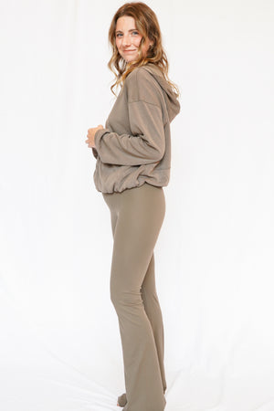 Adele Zip Up Hoodie in Truffle