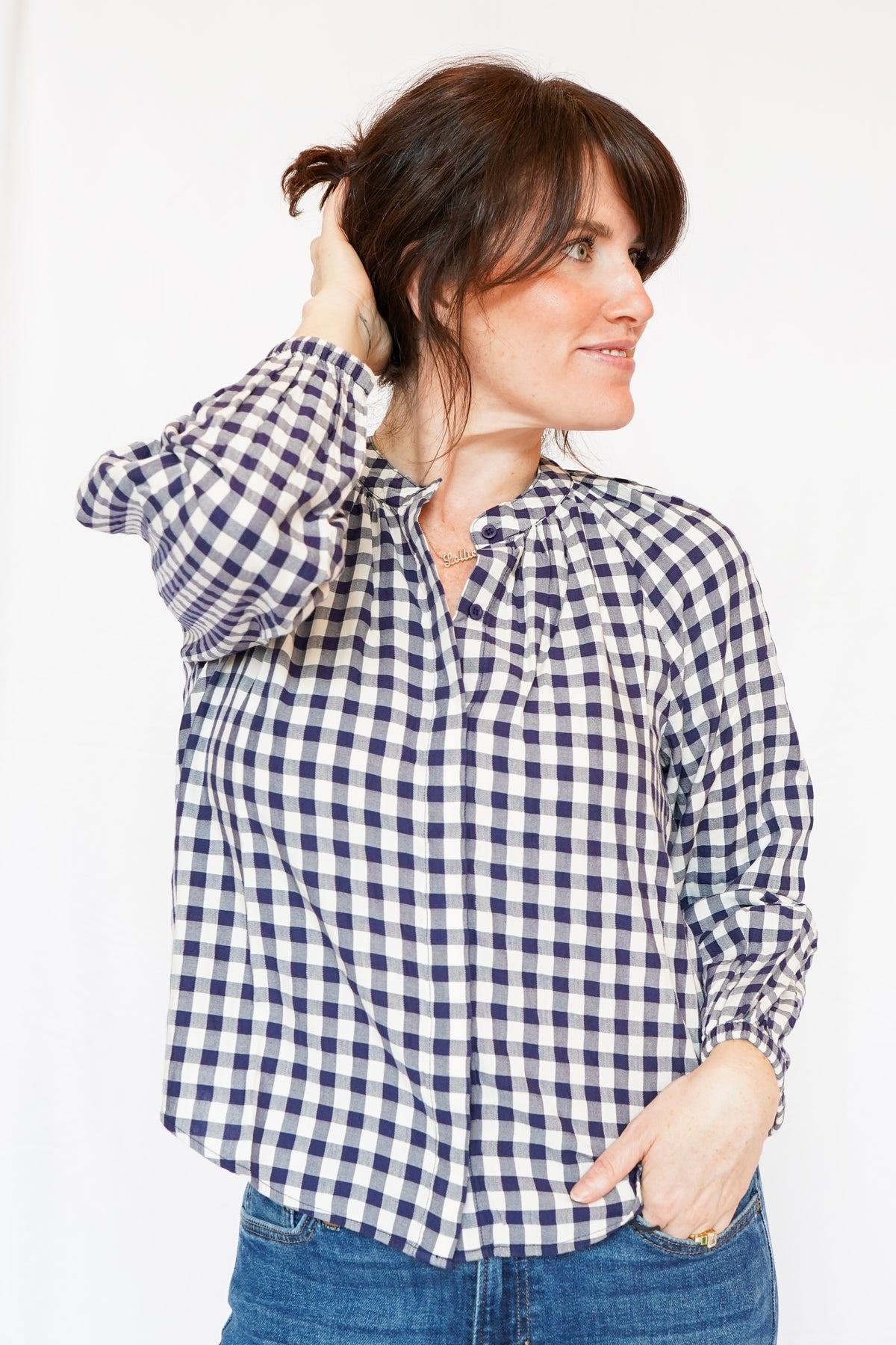 Bella Dahl Long Sleeve Shirred Raglan Shirt