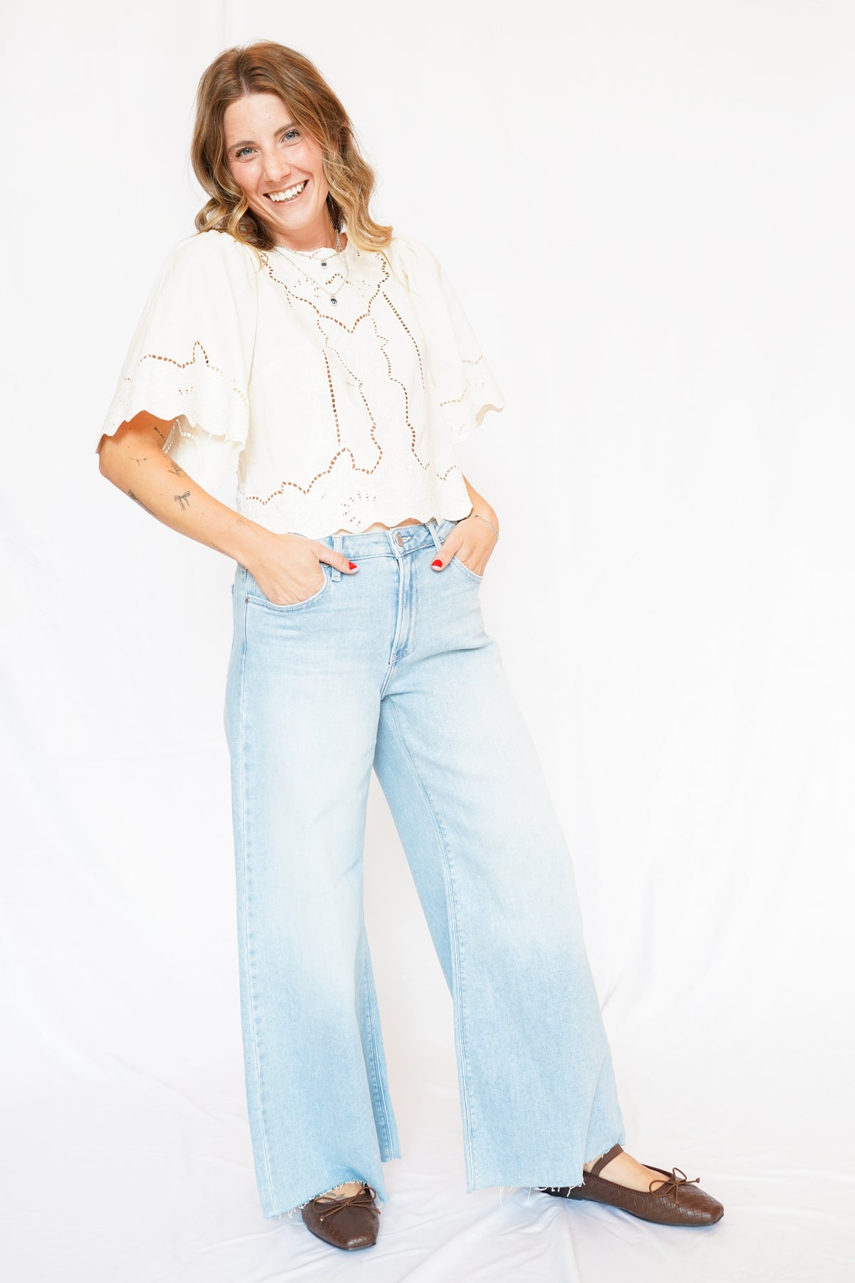 Cairo Eyelet Top in Cream