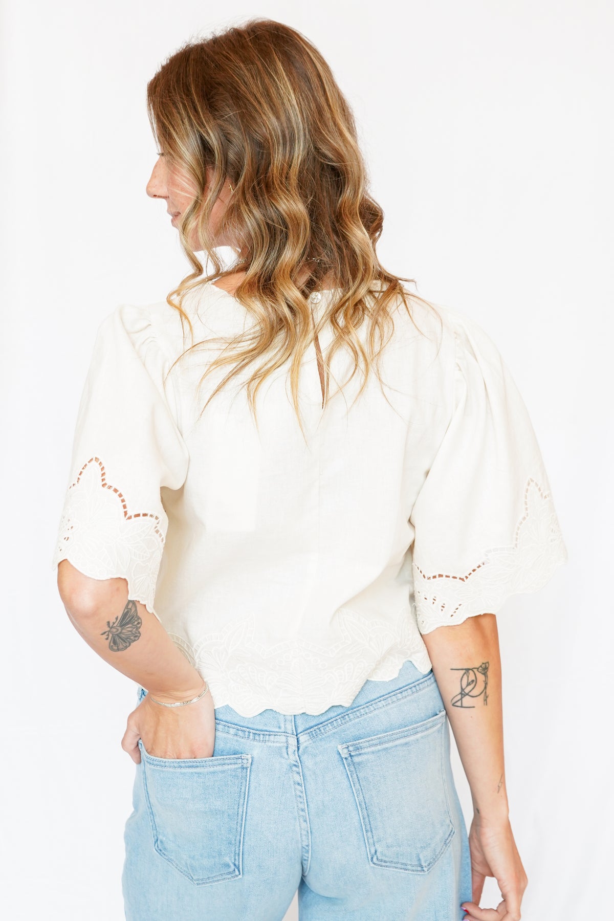 Cairo Eyelet Top in Cream