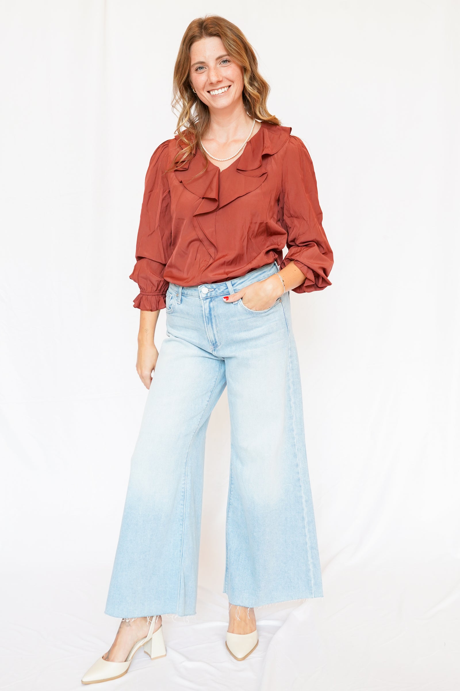 Evelyn Blouse in Chestnut
