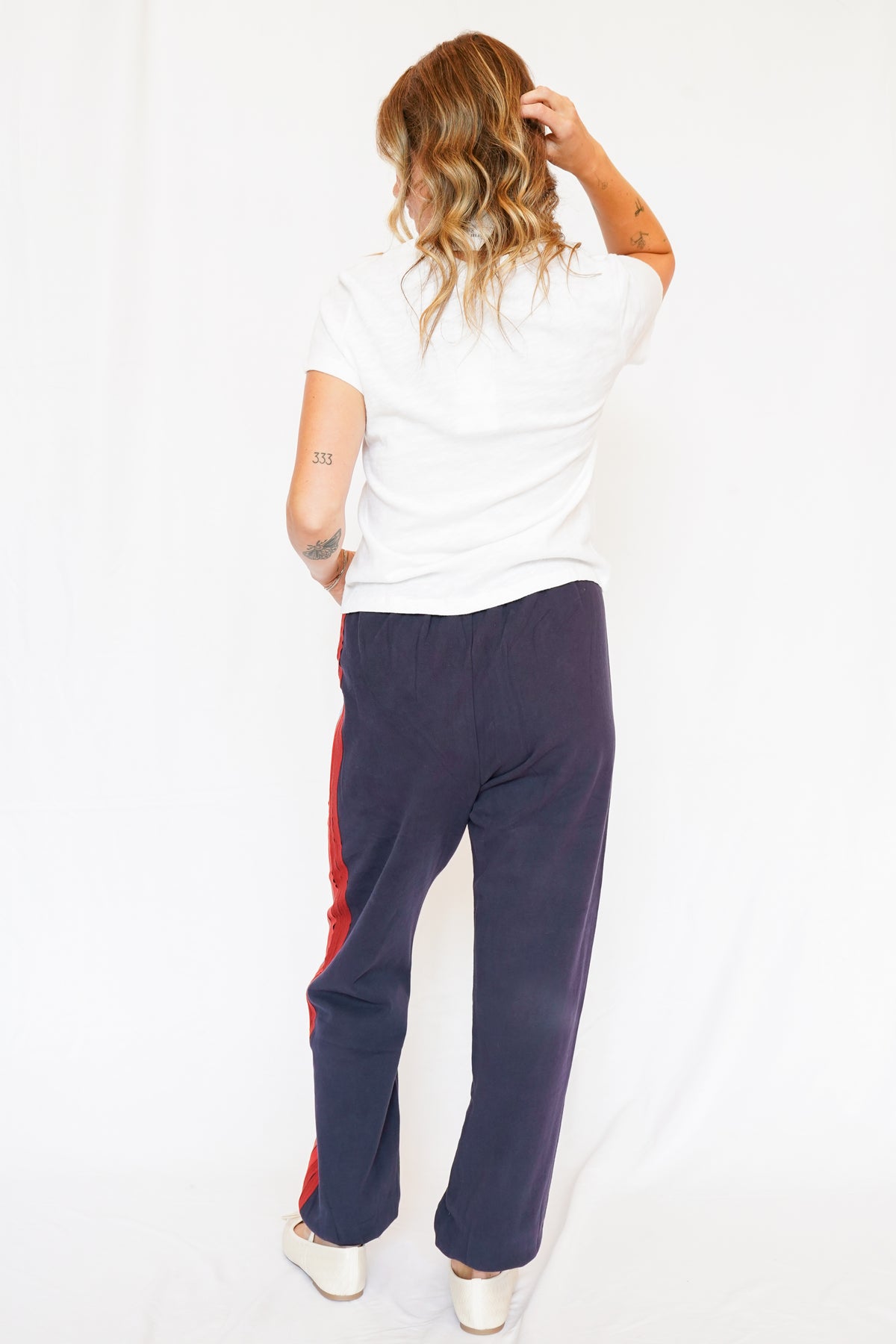 Miley Stripe Detail Joggers in Navy